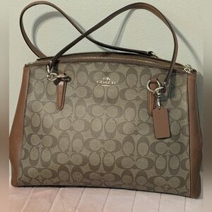 Coach Brown and Tan Shoulder Bag